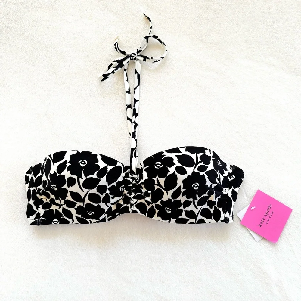 Kate Spade Ivory & Black Bikini Set in Rosy Garden